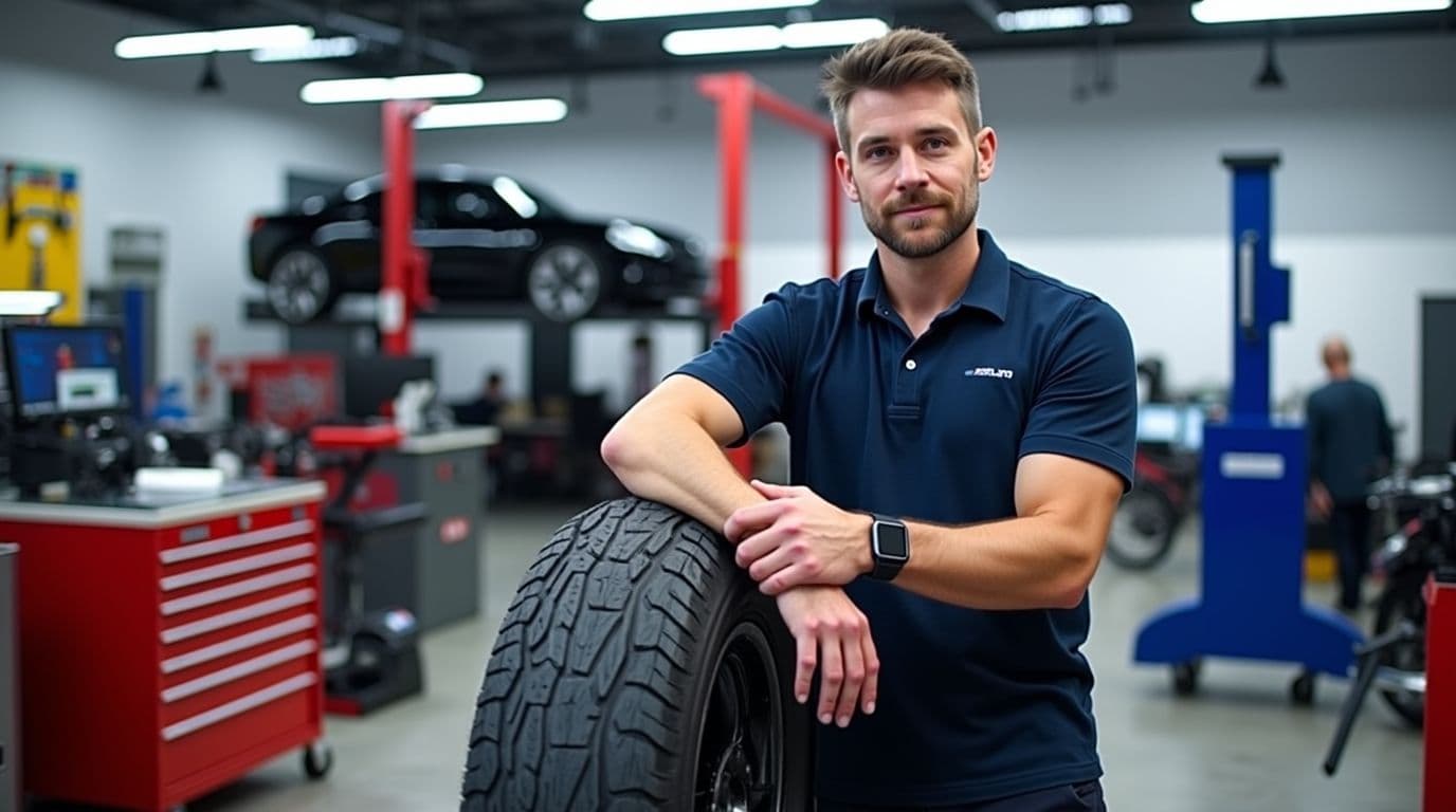 Mécanicien utilisant le logiciel Carsu pour gérer les travaux et le parcours client en atelier automobile.