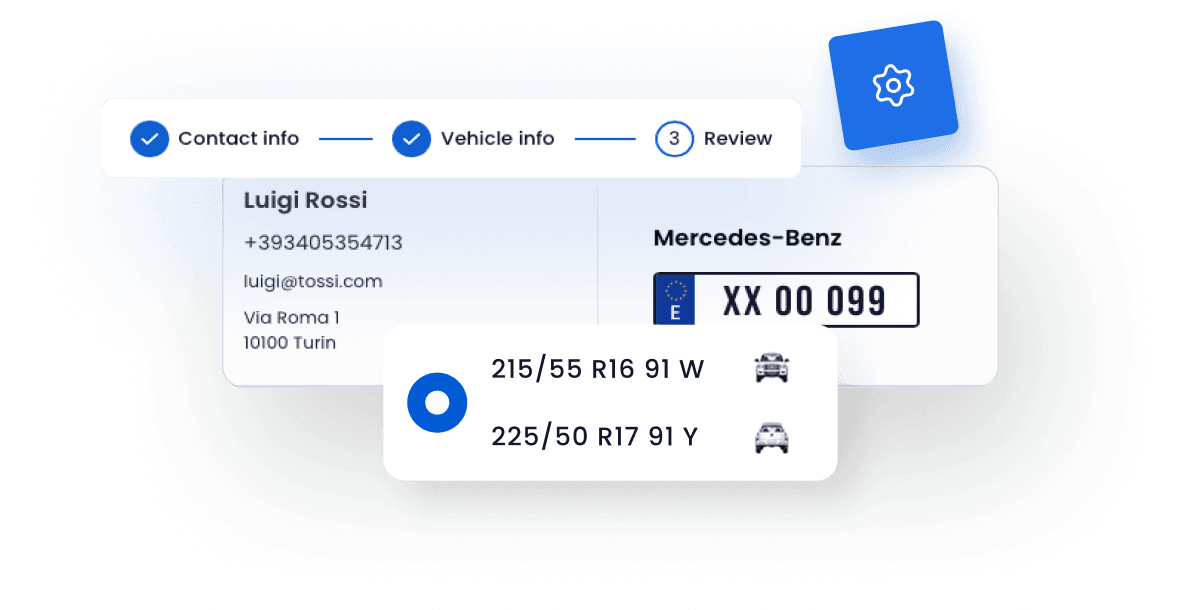 Interface de registos e gestão para oficinas de pneus no software Carsu.